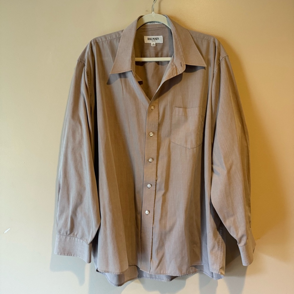 Balmain‎ Taupe Button-Up Shirt